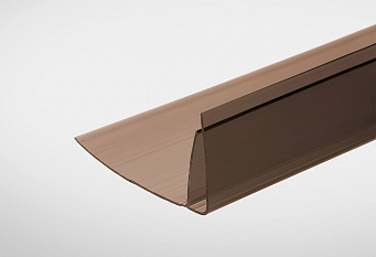 Профиль пристенный для поликарбоната Полигаль Практичный бронзовый 4-6мм, 6м