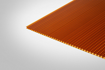 Сотовый поликарбонат Полигаль Практичный янтарный 25% 10,0 мм 2100x12000 мм