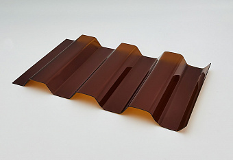 Профилированный поликарбонат МП/С-21 янтарный 1,3мм 1051х3000 мм