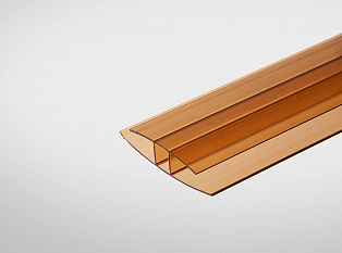 Профиль неразъемный соединительный для поликарбоната 6мм янтарный 6м