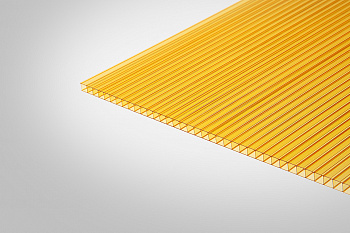 Сотовый поликарбонат КОЛИБРИ желтый 70% 8,0 мм 2100x6000 мм