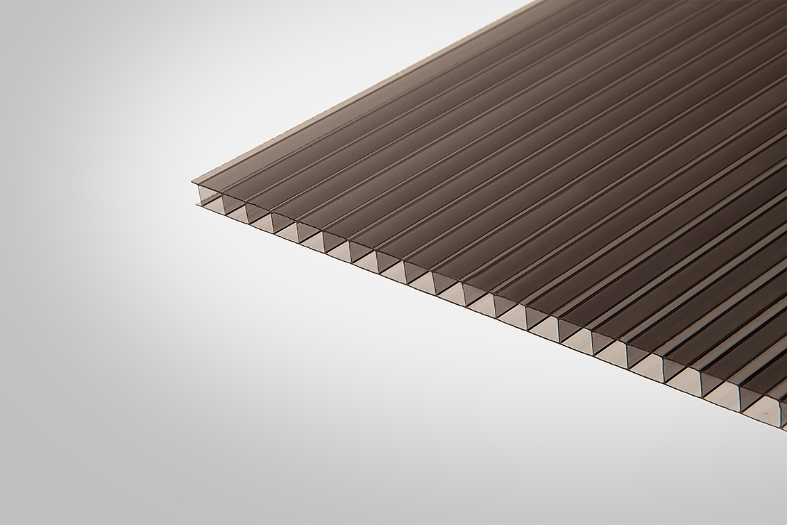 Сотовый поликарбонат Полигаль Практичный 8,0 мм 2100x6000 мм графитовый 20%